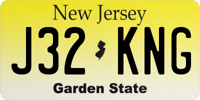 NJ license plate J32KNG