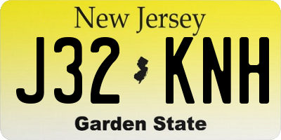 NJ license plate J32KNH