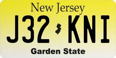 NJ license plate J32KNI