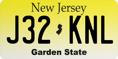 NJ license plate J32KNL