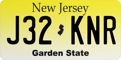 NJ license plate J32KNR
