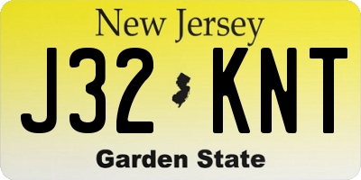 NJ license plate J32KNT