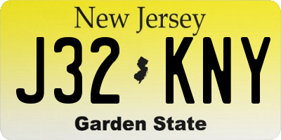 NJ license plate J32KNY