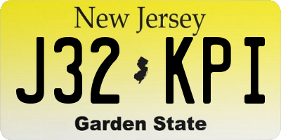 NJ license plate J32KPI