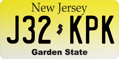 NJ license plate J32KPK