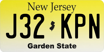 NJ license plate J32KPN