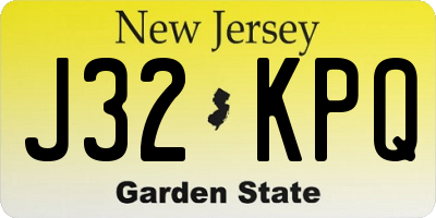 NJ license plate J32KPQ