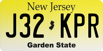 NJ license plate J32KPR