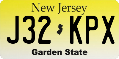 NJ license plate J32KPX