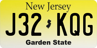 NJ license plate J32KQG