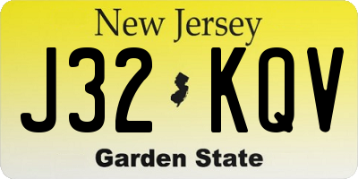 NJ license plate J32KQV