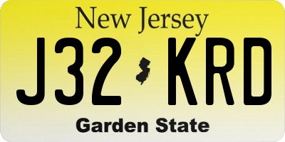 NJ license plate J32KRD