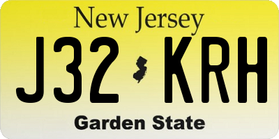NJ license plate J32KRH