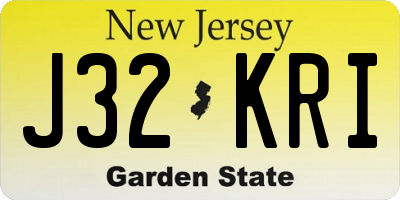 NJ license plate J32KRI