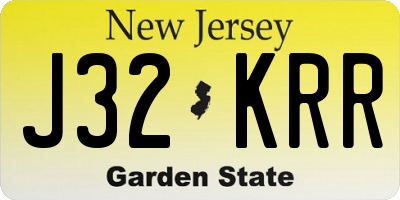 NJ license plate J32KRR