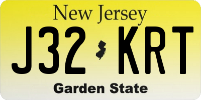NJ license plate J32KRT