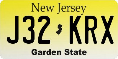 NJ license plate J32KRX