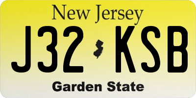 NJ license plate J32KSB