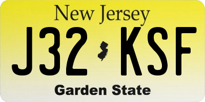 NJ license plate J32KSF