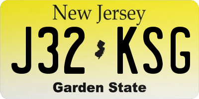 NJ license plate J32KSG
