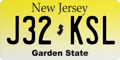 NJ license plate J32KSL
