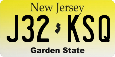 NJ license plate J32KSQ