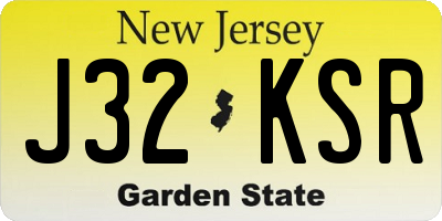 NJ license plate J32KSR