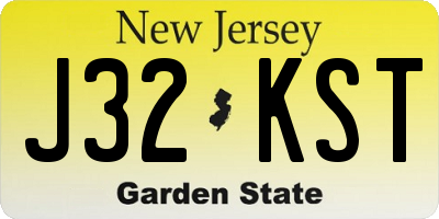 NJ license plate J32KST