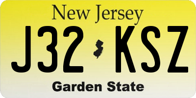 NJ license plate J32KSZ