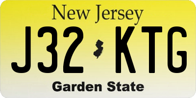 NJ license plate J32KTG