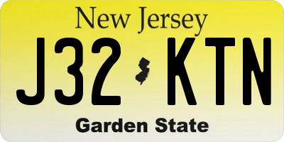 NJ license plate J32KTN