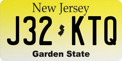 NJ license plate J32KTQ