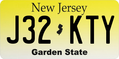 NJ license plate J32KTY