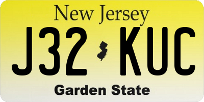 NJ license plate J32KUC