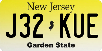 NJ license plate J32KUE