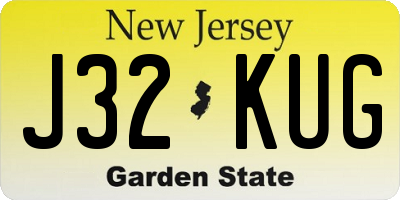 NJ license plate J32KUG