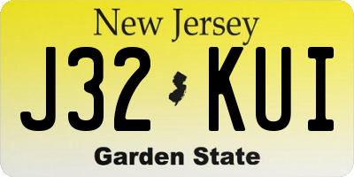 NJ license plate J32KUI