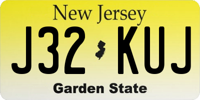 NJ license plate J32KUJ