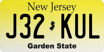 NJ license plate J32KUL