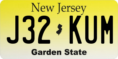 NJ license plate J32KUM
