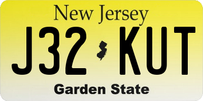 NJ license plate J32KUT