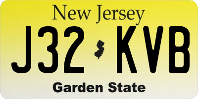NJ license plate J32KVB