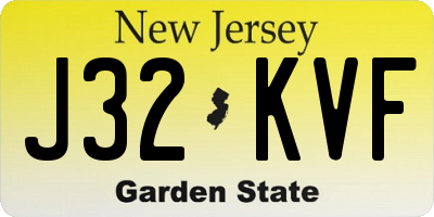 NJ license plate J32KVF