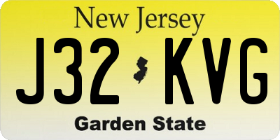 NJ license plate J32KVG