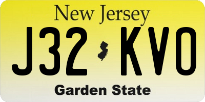 NJ license plate J32KVO