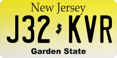 NJ license plate J32KVR