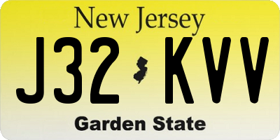 NJ license plate J32KVV