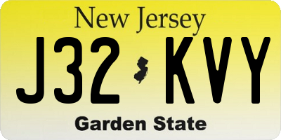NJ license plate J32KVY