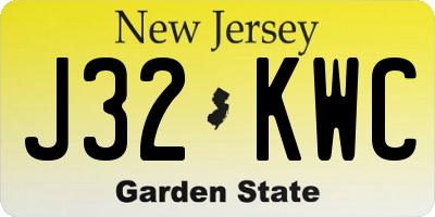 NJ license plate J32KWC