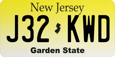 NJ license plate J32KWD